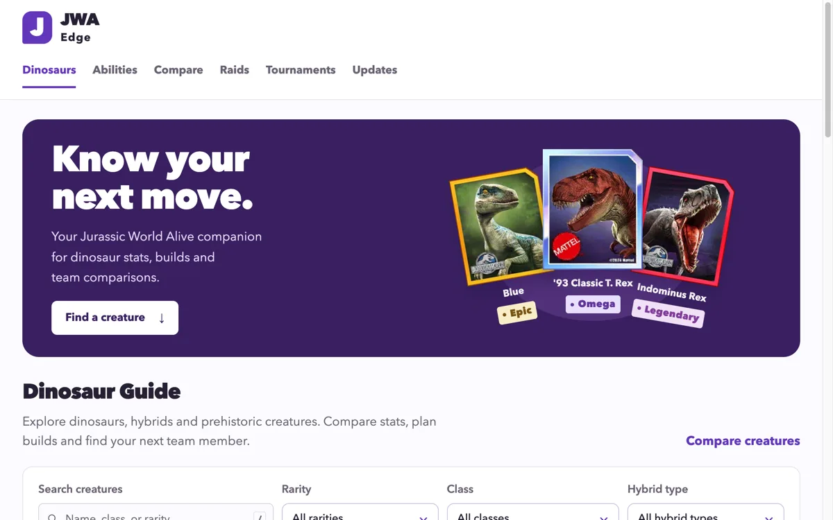 The JWA Edge home page